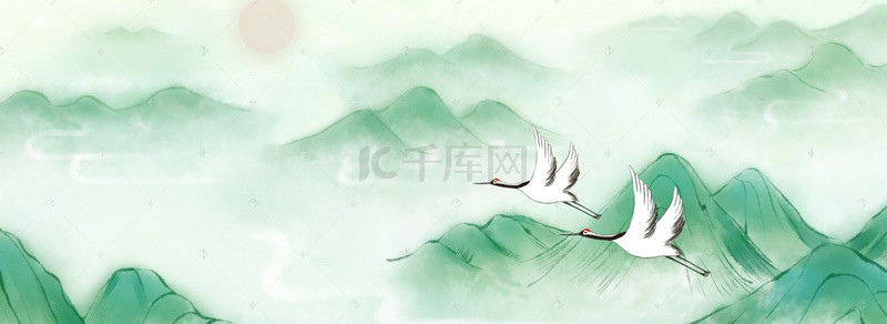 清明节宣传背景图片_清明节阴雨水墨banner