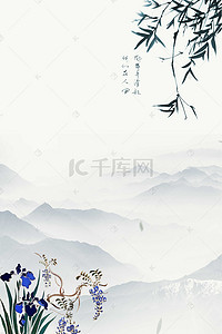 国风客厅背景图片_中国风梅兰竹菊装饰画