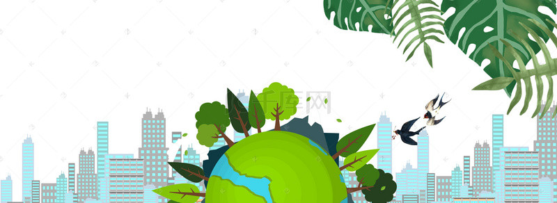 环保绿色树木背景图片_环保绿色清新banner