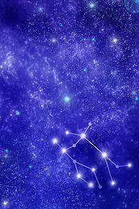 双鱼座星座星宿背景图片_简约梦幻十二星座之双子座星空背景