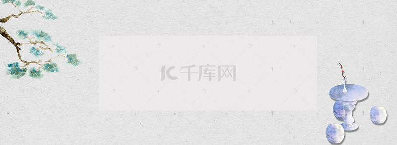 山水屋檐背景图片_古代水墨中国风banner