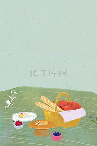 清新食物背景图片_清新食物促销食材海报插画
