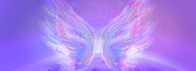 飞舞的金鱼背景图片_紫色梦幻翅膀飞舞背景
