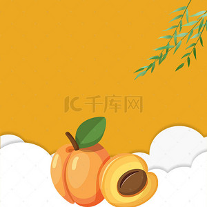 黄桃罐头卡通背景图片_黄色黄桃质感背影图片