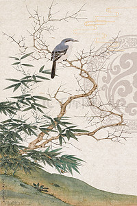 传统花纹海报背景图片_古风花鸟古典背景
