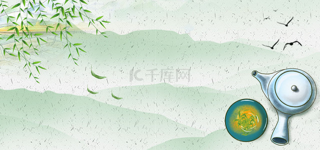 清明节古风中国风文艺绿色banner