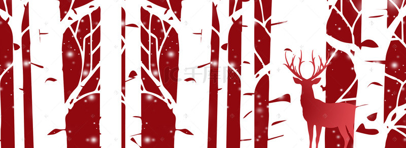 元旦圣诞节背景图片_圣诞节卡通红色banner
