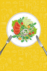 美食背景素材背景图片_美味创意西餐海报