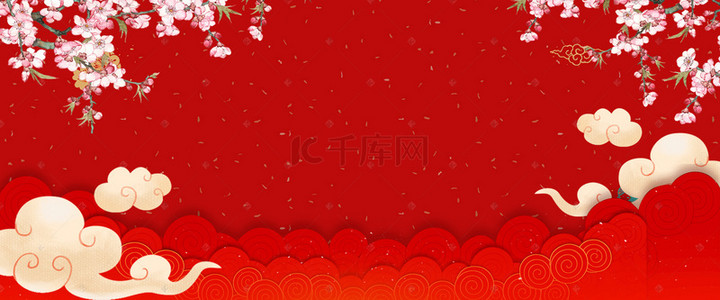 古典中国风新年背景图片_红色古典中国风灯笼元旦促销banner