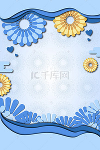 小清新蓝花背景图片_蓝色花朵纹理背景