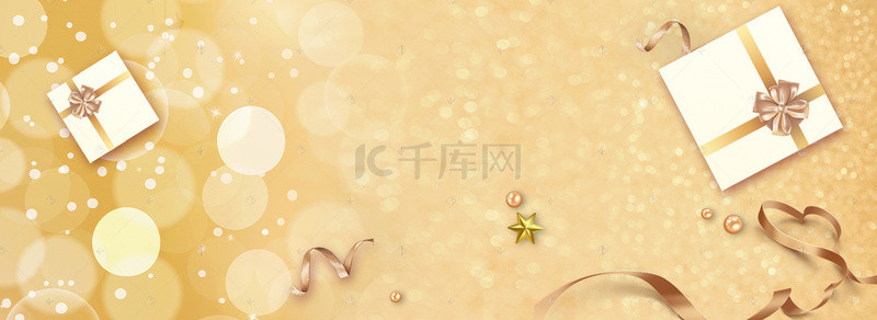 banner黑色背景图片_节日礼物黑金banner