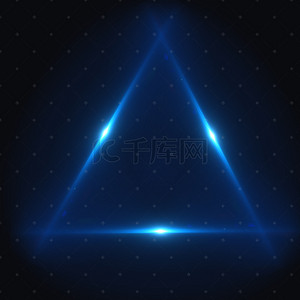 三角乐符背景图片_科技感几何组合三角蓝光亮光