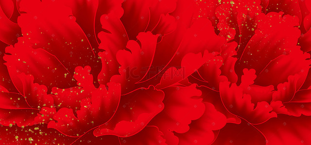 中国风中式素材背景图片_绚丽红色花底纹海报背景素材