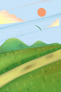 生态蓝天白云背景图片_绿色的草地免抠图