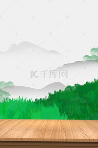 清新绿色茶背景图片_茶山清新背景素材