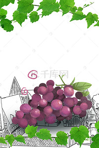 促销天然海报背景图片_新鲜水果葡萄促销海报背景