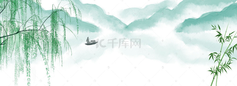 清明节绿色海报背景