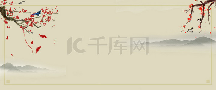 茶店logo背景图片_中国风水墨养生茶店铺首页背景