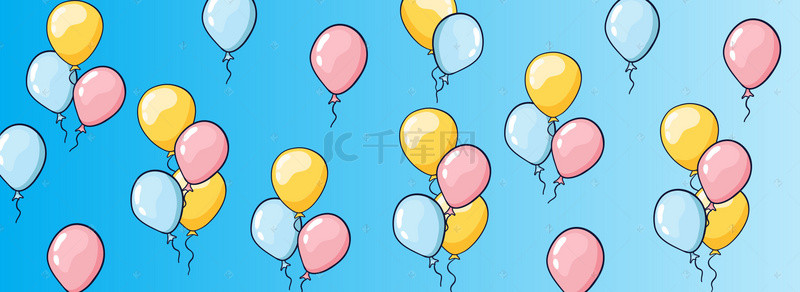 儿童节61背景图片_欢度六一气球banner