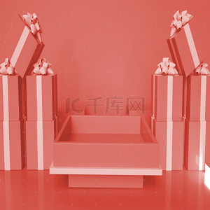粉色系列礼物方盒背景图