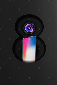 iphone三视图背景图片_9手机科技炫酷黑色banner