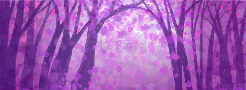 梦幻森林紫色背景图片_紫色的梦幻森林背景