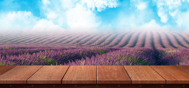 紫色背景展板背景图片_薰衣草淘宝电商木板展板