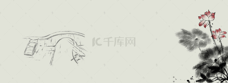 网页设计设背景图片_水墨画网页设计中国风背景banner