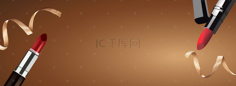 高档banner背景图片_高档大气简约风彩妆专区banner