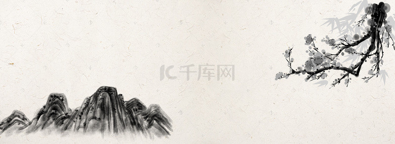中国山水画海报背景图片_中国水墨风山水画背景素材