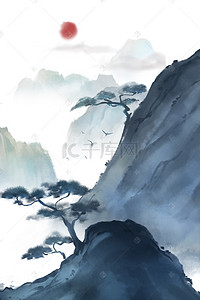 复古插画海报背景图片_古风插画海报背景