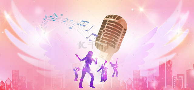歌唱比赛背景图片_歌唱比赛麦克风艺术播音海报背景