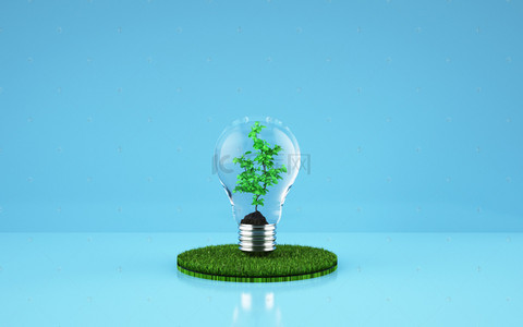 绿色能源图片背景图片_节能环保灯泡图片