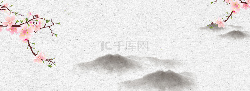 茶文化复古背景图片_中国茶文化中国风桃花底纹背景