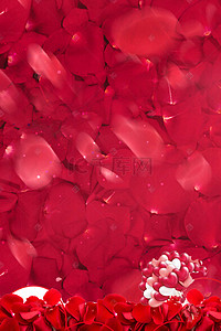 玫瑰红色背景背景图片_三八节玫瑰花瓣商品海报背景