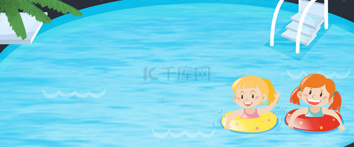 儿童预防背景图片_卡通预防溺水创意背景合成