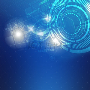 蓝色淘宝科技背景背景图片_蓝色科幻蓝光数码产品PSD分层主图背景素