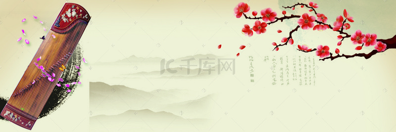 文艺植物背景背景图片_中国风古典背景模板