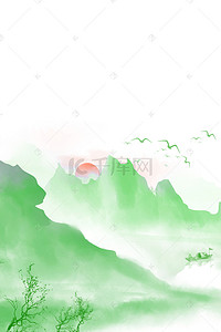 清明节山水背景背景图片_中国风山水海报背景