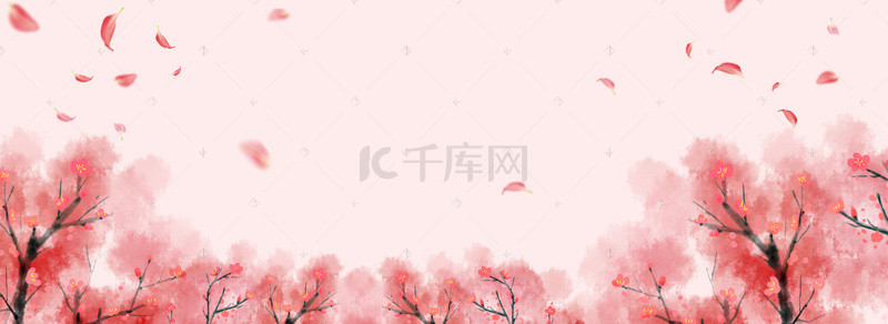 化妆品粉色花瓣背景图片_粉色花瓣清新唯美背景banner