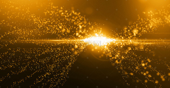 光粒子特效背景图片_金色粒子特效科技背景