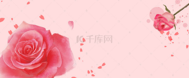 首页箱包背景图片_玫瑰花情人节淘宝海报背景