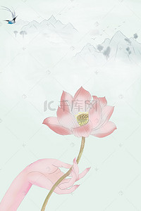 植物花鸟背景图片_中国风素雅工笔画背景