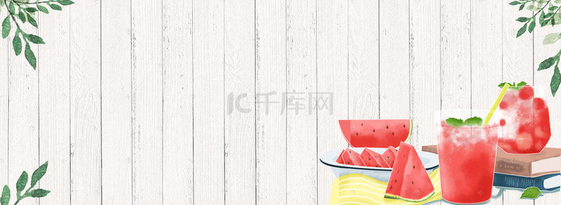 西瓜桌面背景图片_创意简约美味西瓜水果海报背景