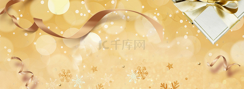 卡通铃铛背景图片_圣诞节卡通金色banner