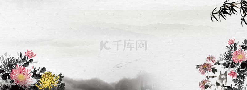 敬老banner背景图片_九九重阳节中国风古风菊花banner