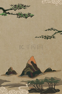 中国古典鸟背景图片_古典中国风水墨山水背景