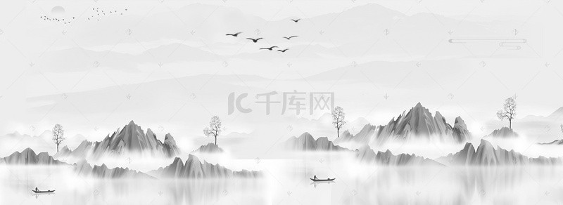 中国风山水海报背景