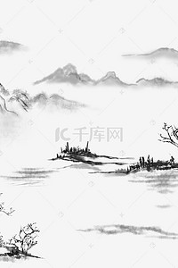 背景流水背景图片_中国风山水墨背景素材