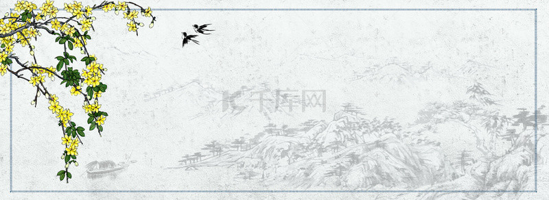 中国风春天banner背景图